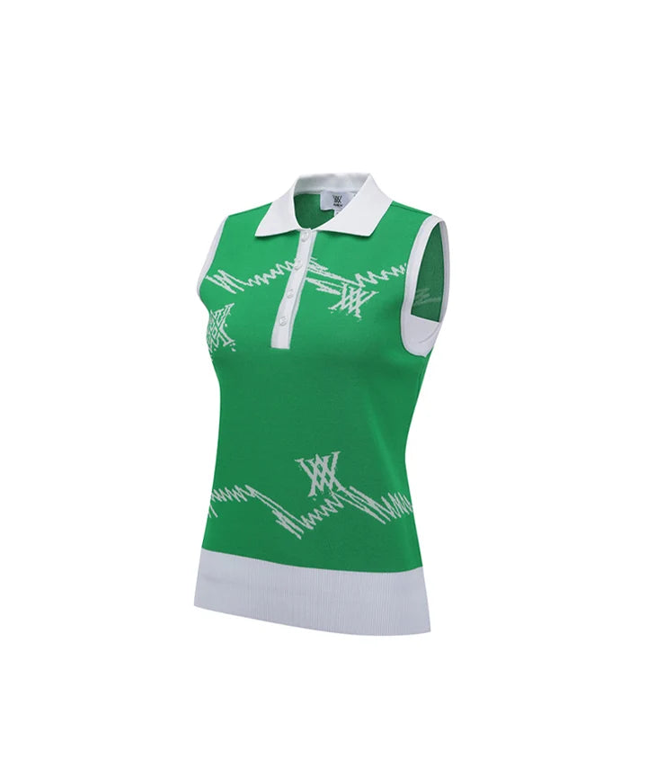 Anew Golf Ladies Logo Pattern Knit Vest