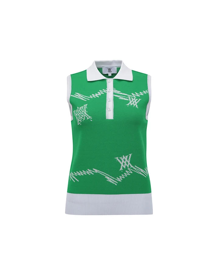 Anew Golf Ladies Logo Pattern Knit Vest