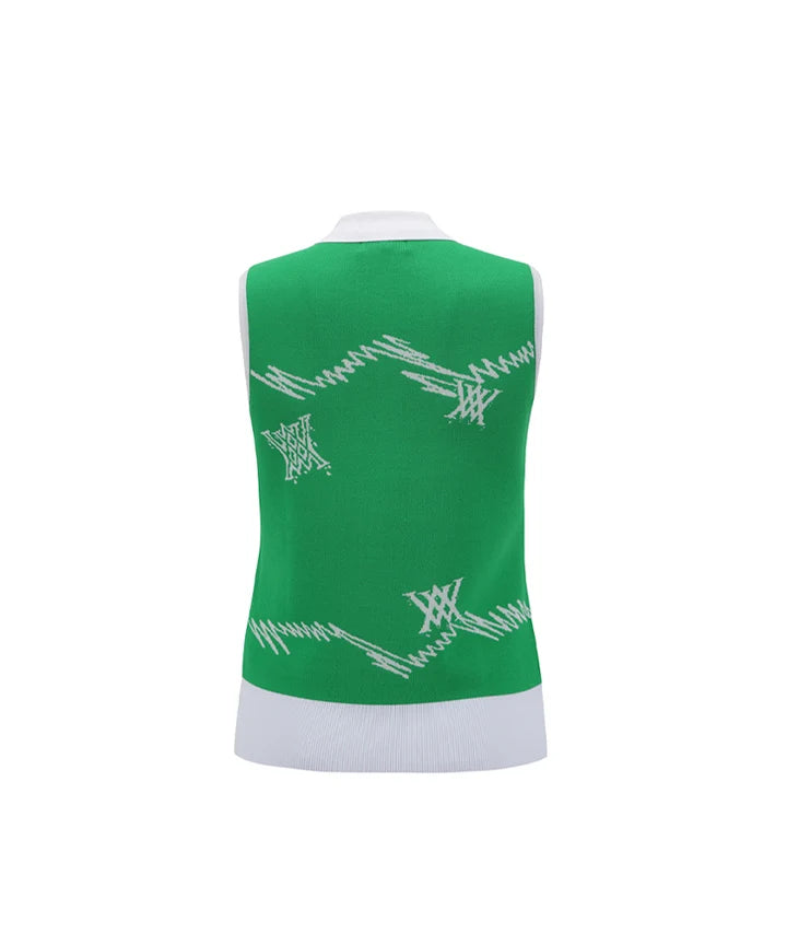 Anew Golf Ladies Logo Pattern Knit Vest