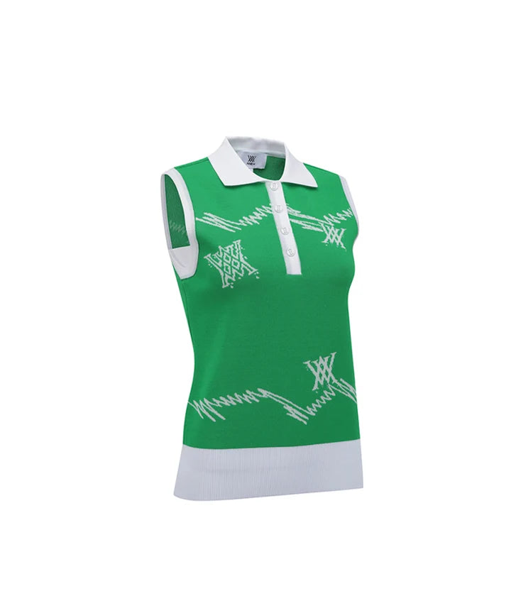 Anew Golf Ladies Logo Pattern Knit Vest